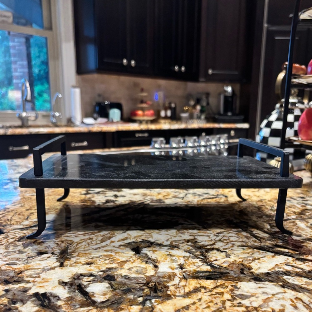 Pottery Barn Solid Black Granite Cheese Board/Serving Platter